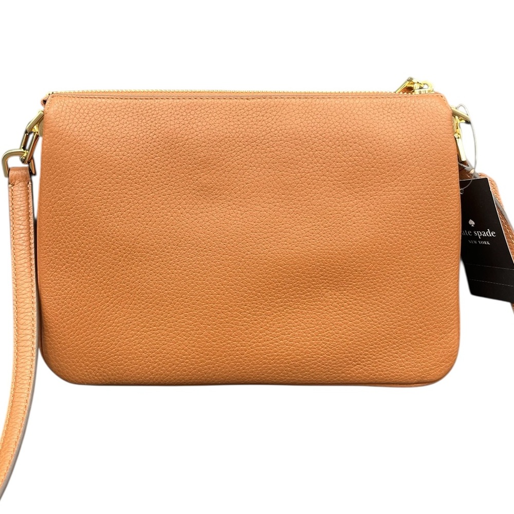 Kate Spade Kayla 3-Compartment Crossbody bag in warm gingerbread pebbled leather - Picture 2 of 11